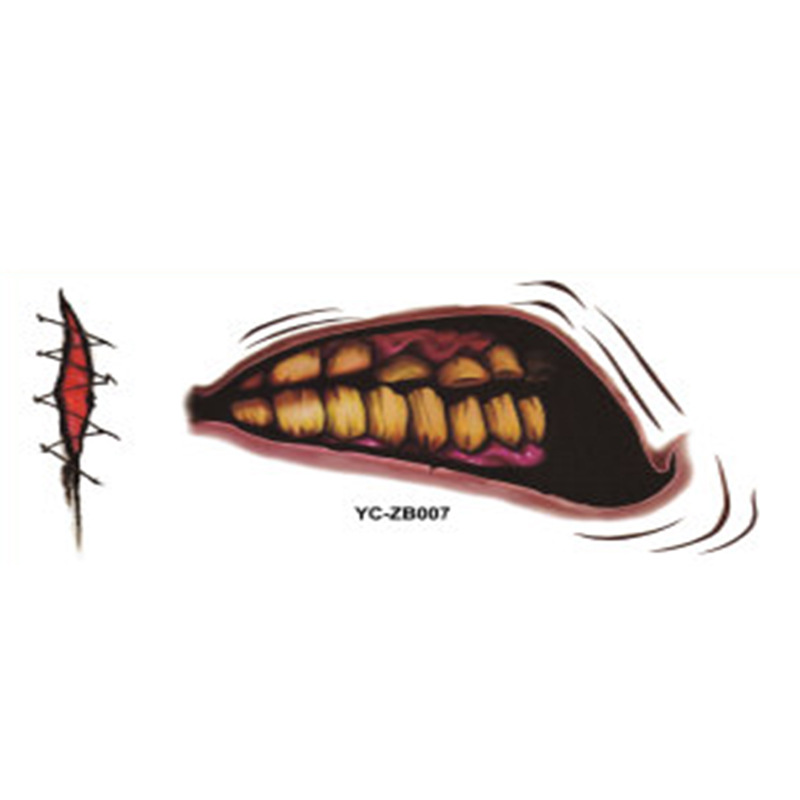 Factory Direct Sales Halloween Mouth Tattoo Sticker Lip DIY Decoration Big Mouth Tattoos