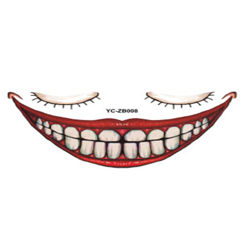 Factory Direct Sales Halloween Mouth Tattoo Sticker Lip DIY Decoration Big Mouth Tattoos