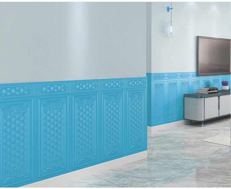 3D Stereo Wallpaper Self-Adhesive Bedroom Wainscot Wall Panel Wallpaper Waterproof Moisture-Proof Stickers Wall Decoration Crash Protection Wall Sticker 3D Stereo Wallpaper Self-Adhesive Bedroom Wainscot Wall Panel Wallpaper Waterproof Moisture-Proof Stickers Wall Decoration Crash Protection Wall Sticker