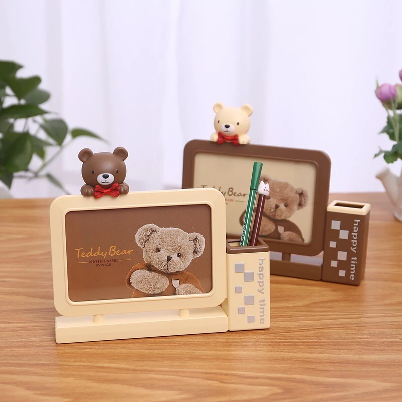 Children's Photo Frame Haotao Photo Frame HT-TF2306 Bear Pen Holder 6-Inch (2 Colors)