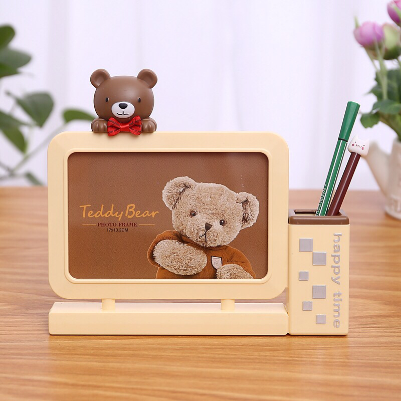 Children's Photo Frame Haotao Photo Frame HT-TF2306 Bear Pen Holder 6-Inch (2 Colors)