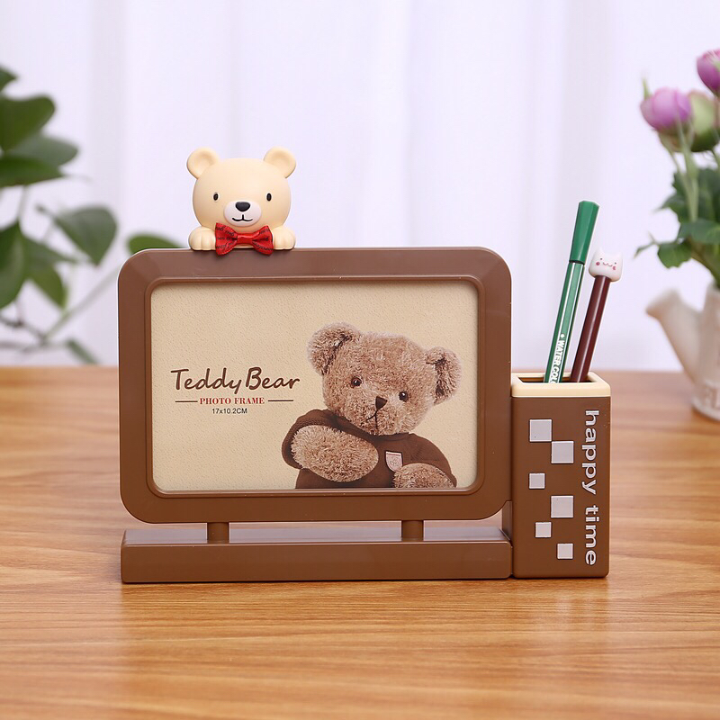 Children's Photo Frame Haotao Photo Frame HT-TF2306 Bear Pen Holder 6-Inch (2 Colors)