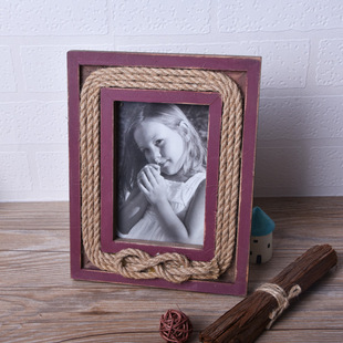 Factory Direct Sales European Retro Distressed Photo Frame Creative 6-Inch 7-Inch Solid Wood Photo Frame Studio Decoration Props Wholesale
