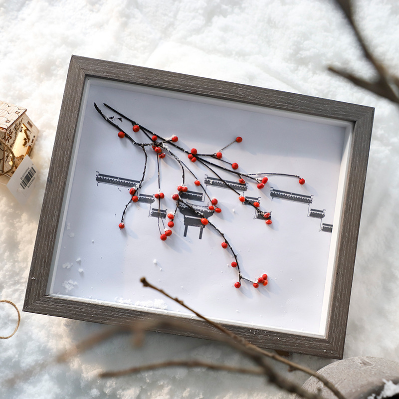 Creative Handmade Photo Frame DIY Dried Flower Nordic Specimen Photo Frame 6-Inch 10-Inch Horizontal and Vertical Solid Wood Stereo Photo Frame
