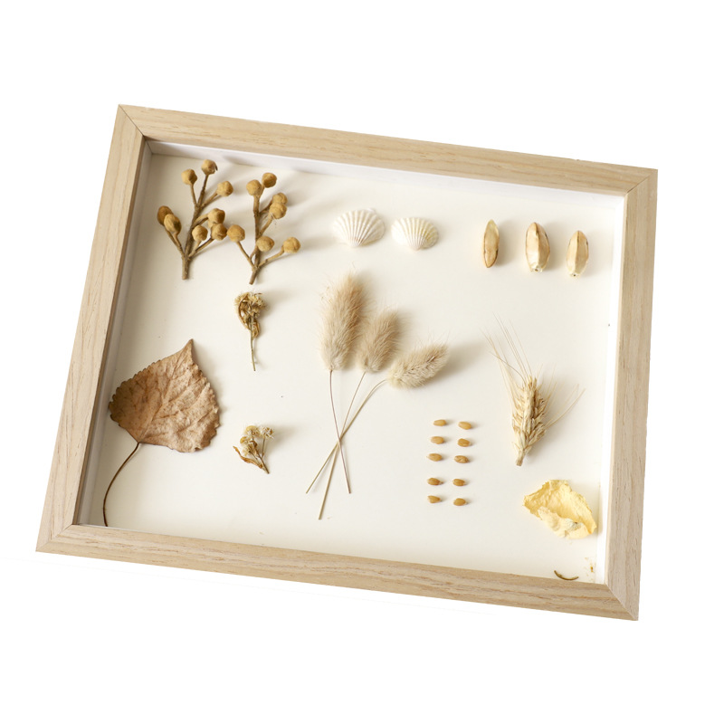 Creative Handmade Photo Frame DIY Dried Flower Nordic Specimen Photo Frame 6-Inch 10-Inch Horizontal and Vertical Solid Wood Stereo Photo Frame