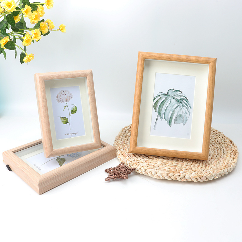 Wooden Three-Dimensional Hollow Creative Photo Frame Table Decoration Wholesale 6 7 8 10 16-Inch A4 Nordic Wall-Mounted Square Picture Frame