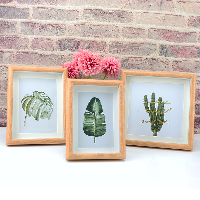 Wooden Three-Dimensional Hollow Creative Photo Frame Table Decoration Wholesale 6 7 8 10 16-Inch A4 Nordic Wall-Mounted Square Picture Frame