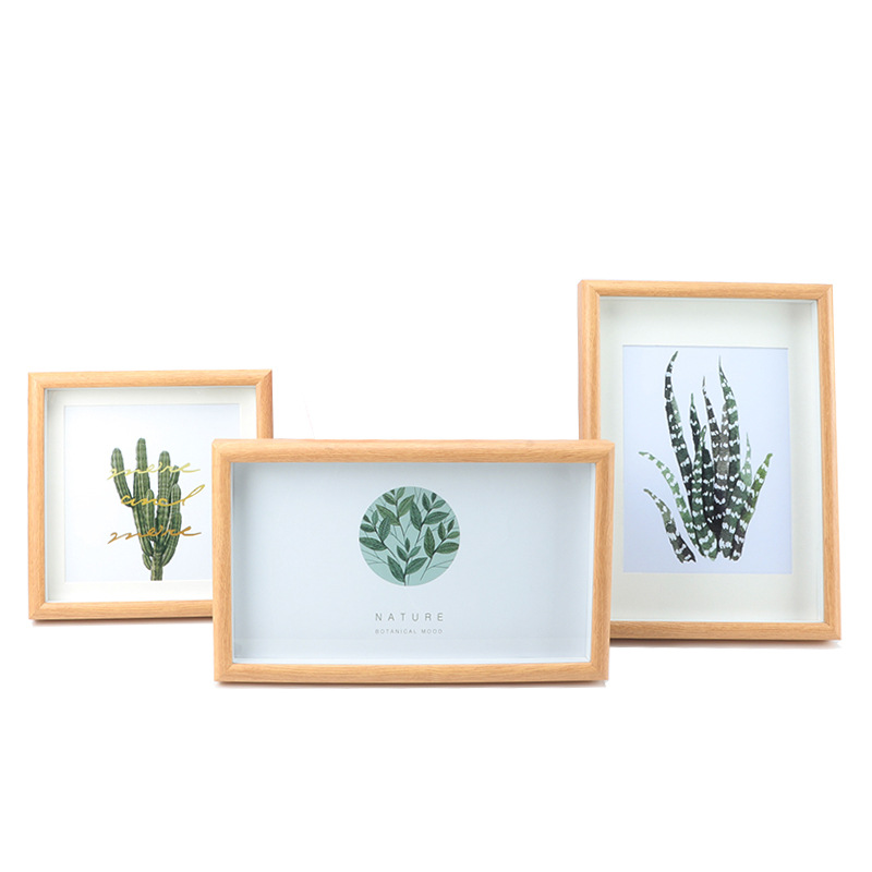 Wooden Three-Dimensional Hollow Creative Photo Frame Table Decoration Wholesale 6 7 8 10 16-Inch A4 Nordic Wall-Mounted Square Picture Frame