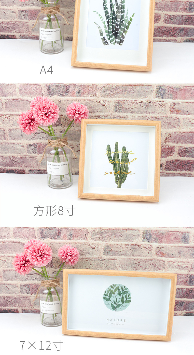Wooden Three-Dimensional Hollow Creative Photo Frame Table Decoration Wholesale 6 7 8 10 16-Inch A4 Nordic Wall-Mounted Square Picture Frame