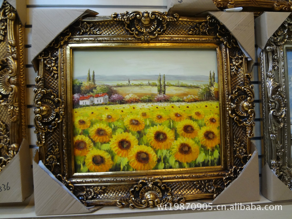 Yiwu Factory Direct Sales Resin Photo Frame Wholesale | European Style Hotel Mural | KTV Engineering Oil Painting | Yi Yi Yi Handcrafted Painting