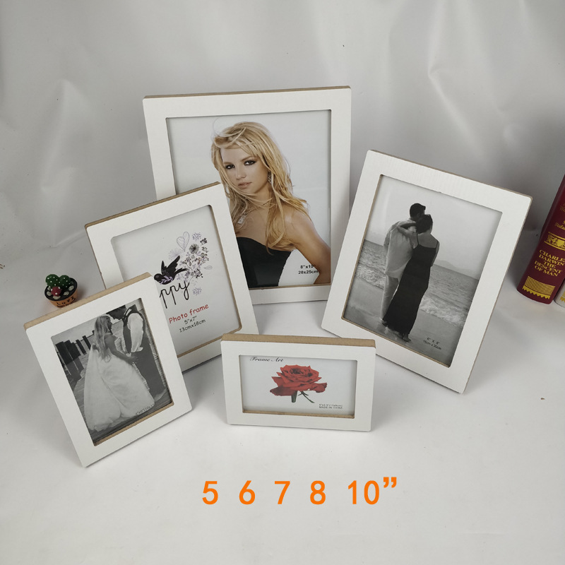 Creative Wooden Photo Frame Decoration Table Customization 5.6.7.8 Inch European Wooden Photo Frame Factory Direct Sales