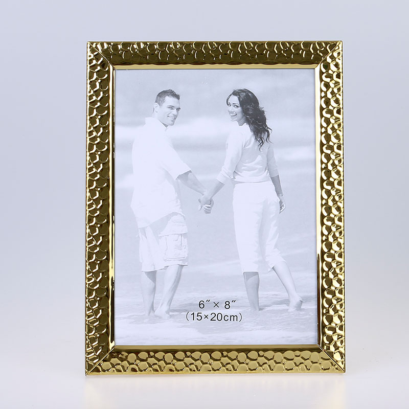Stainless Steel Hammer Printing Glass Creative Decoration Gift Living Room Bedroom Photo Crafts Metal Photo Frame