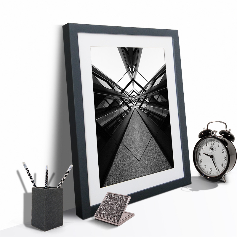 Solid Wood Large Photo Frame Wall Hanging Stickers Punch-Free Custom Picture Frame Customized Any Size 4 Open 2k8k Poster Mounting
